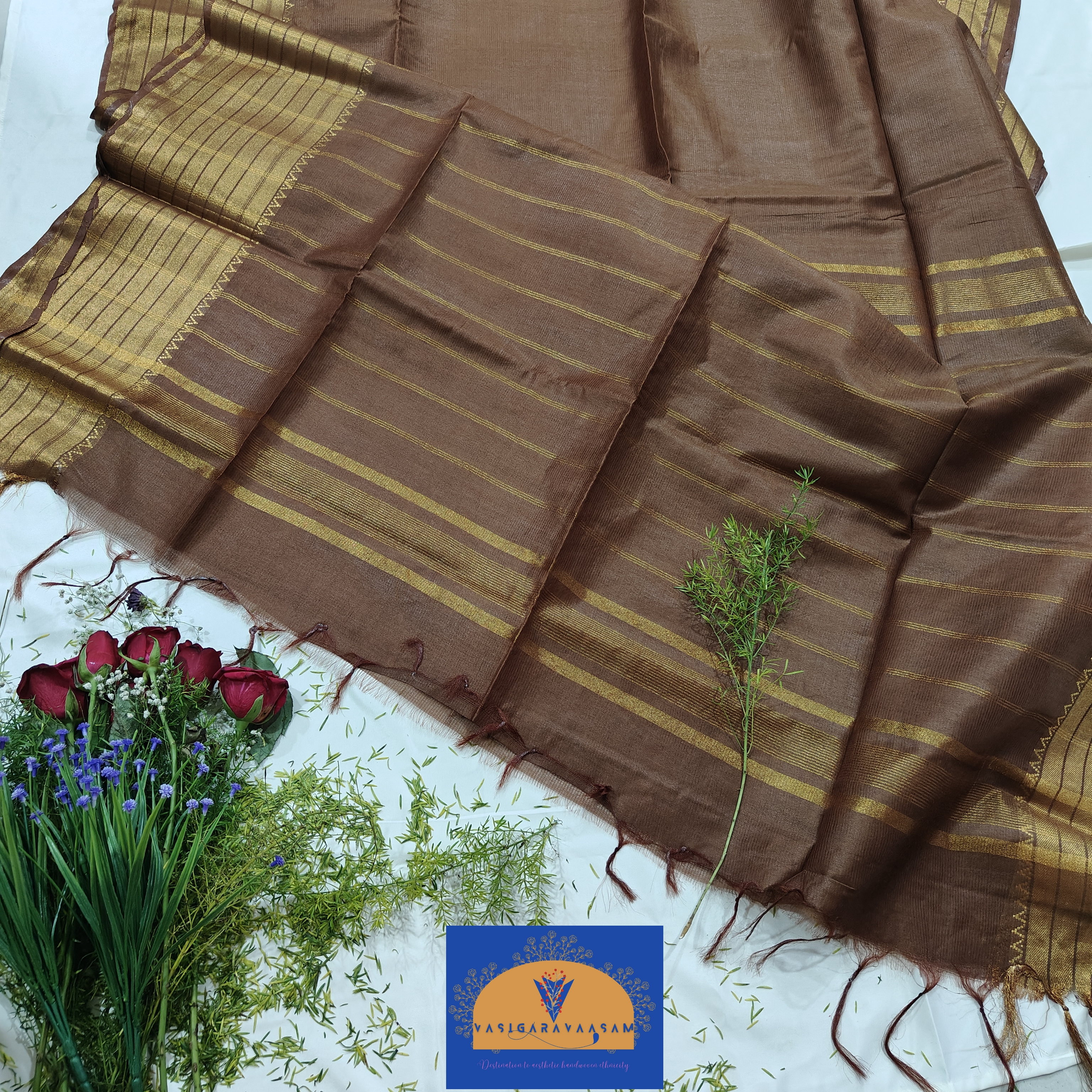 Traditional Brown Silk Saree