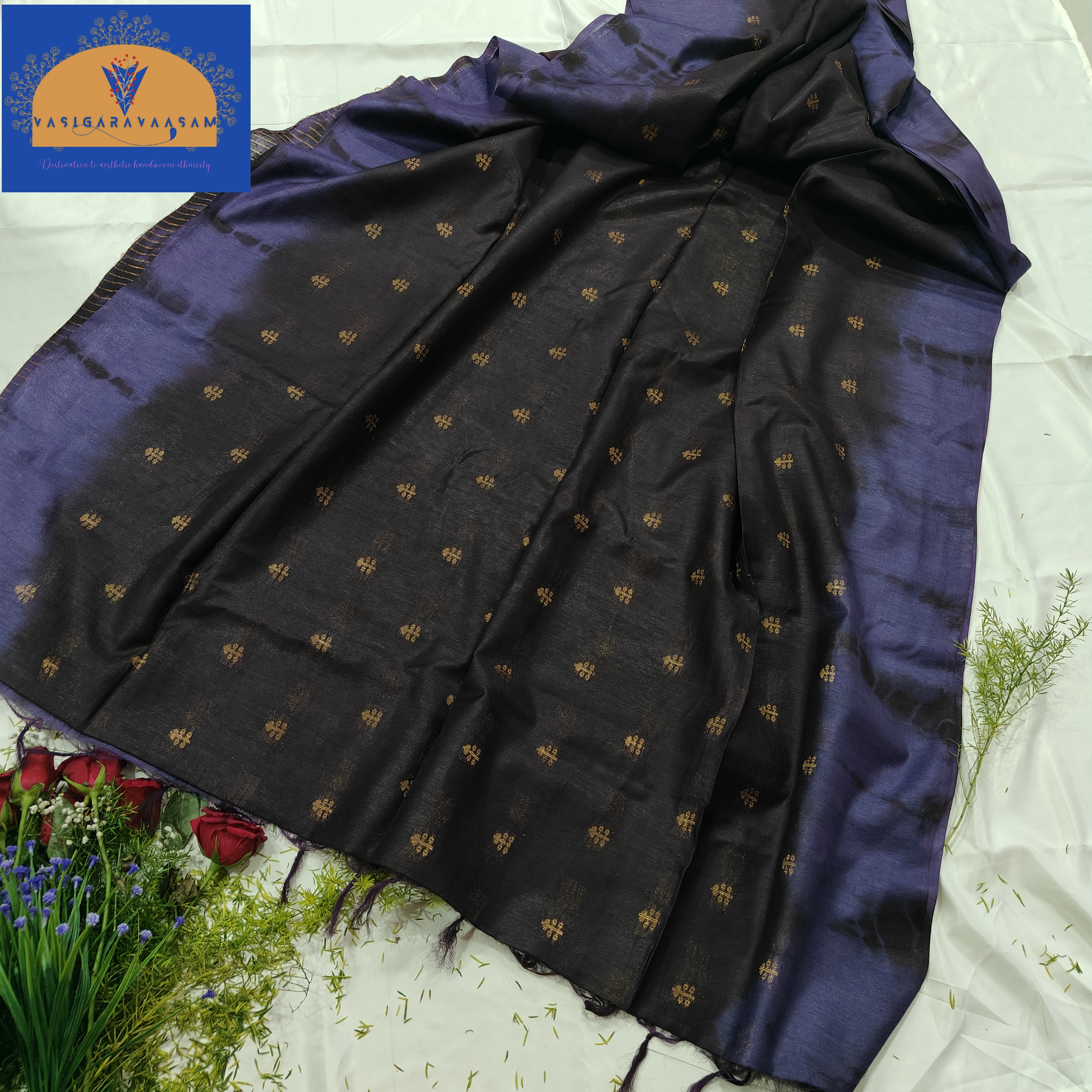 Elegant Brown & Purple Bhagalpuri Art Silk Saree