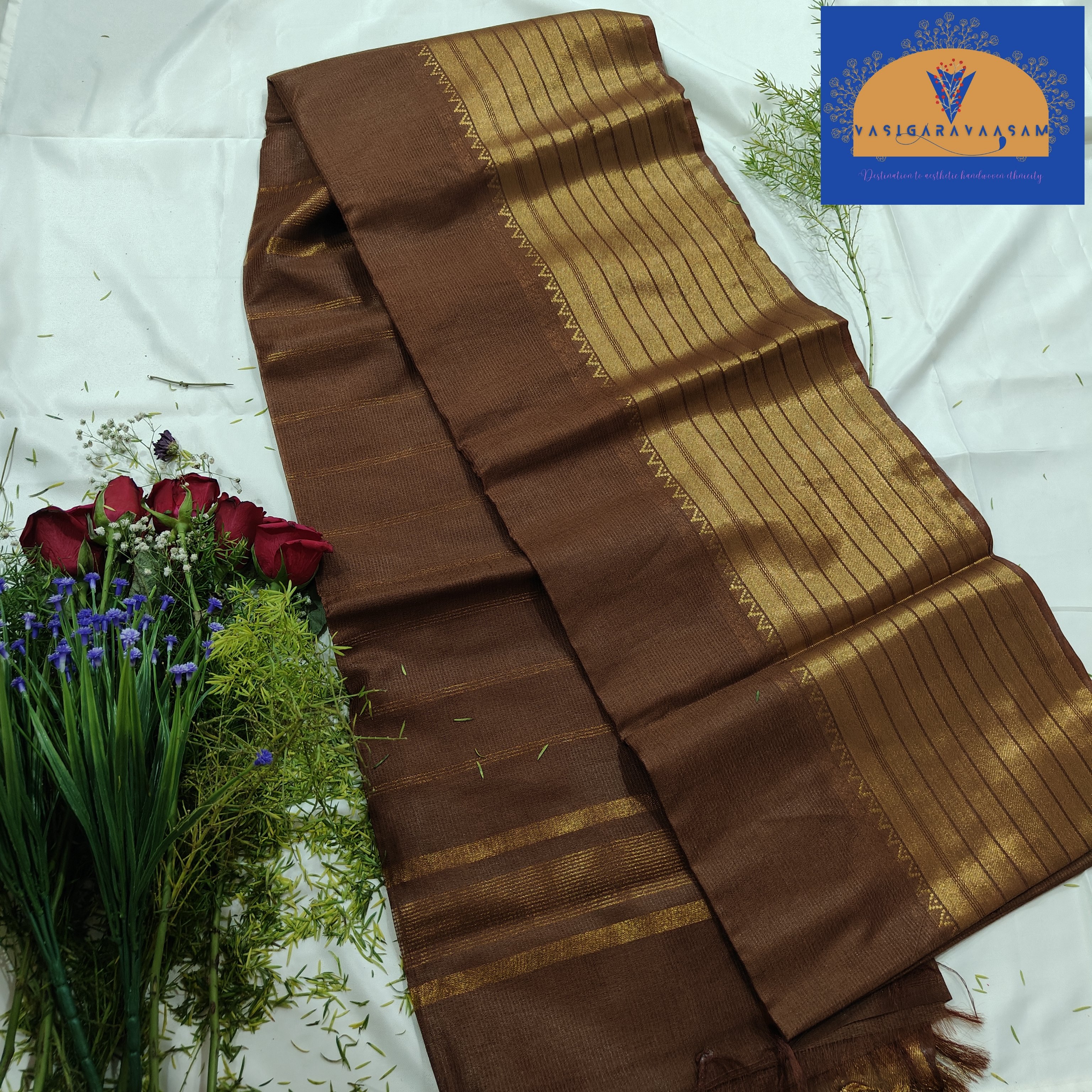 Traditional Brown Silk Saree