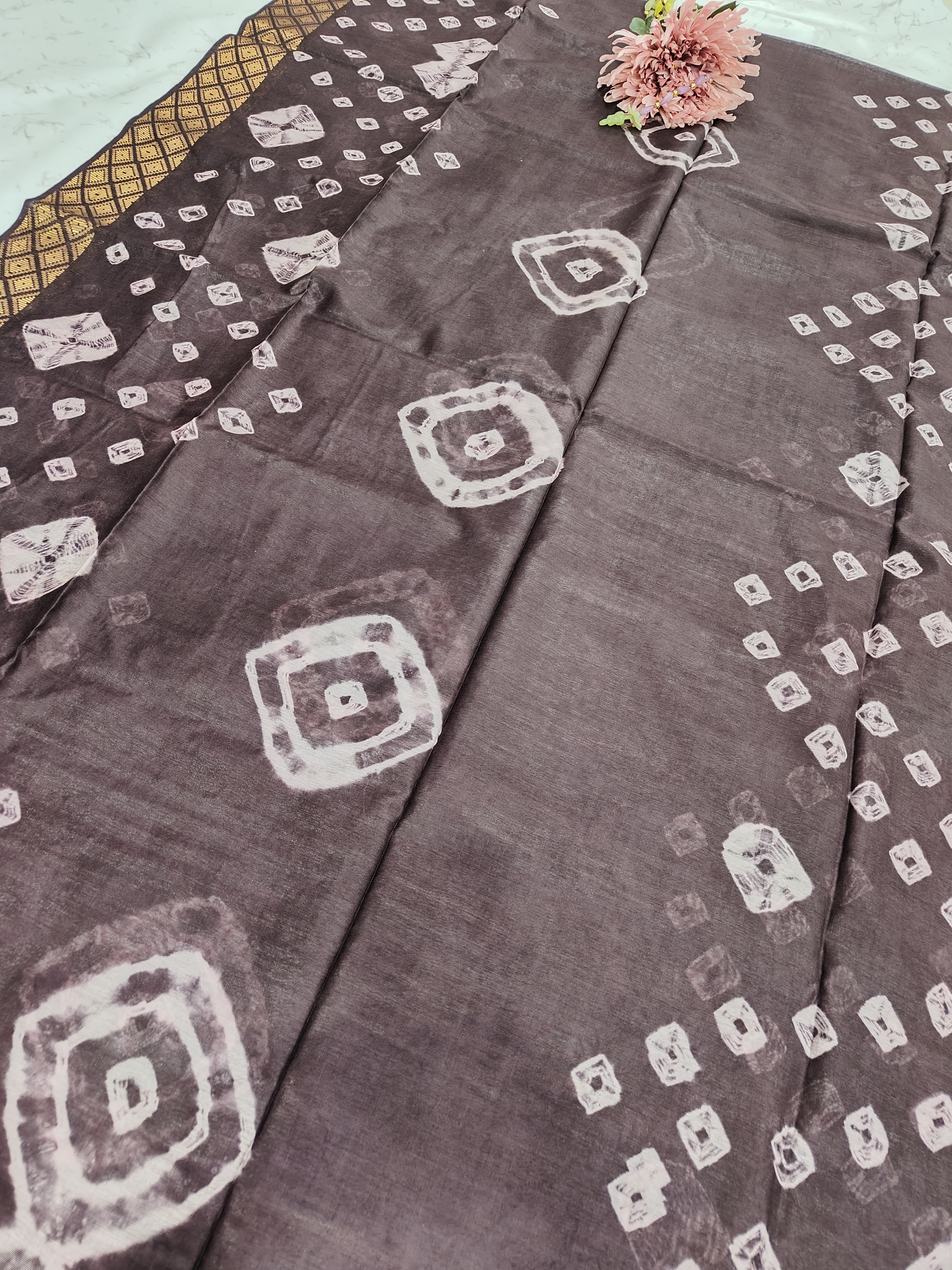 Ethnic Rich Brown Silk Cotton Saree