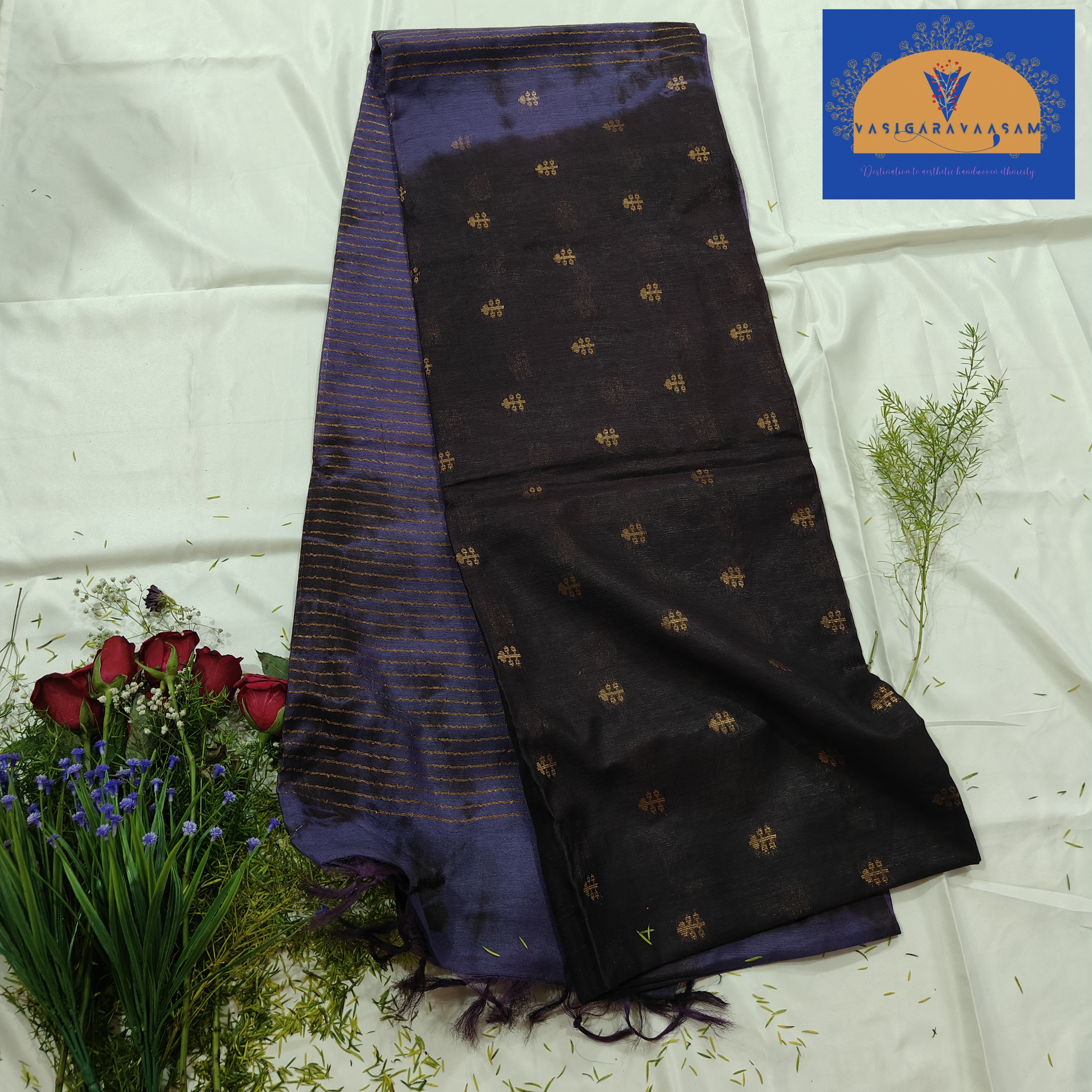 Elegant Brown & Purple Bhagalpuri Art Silk Saree