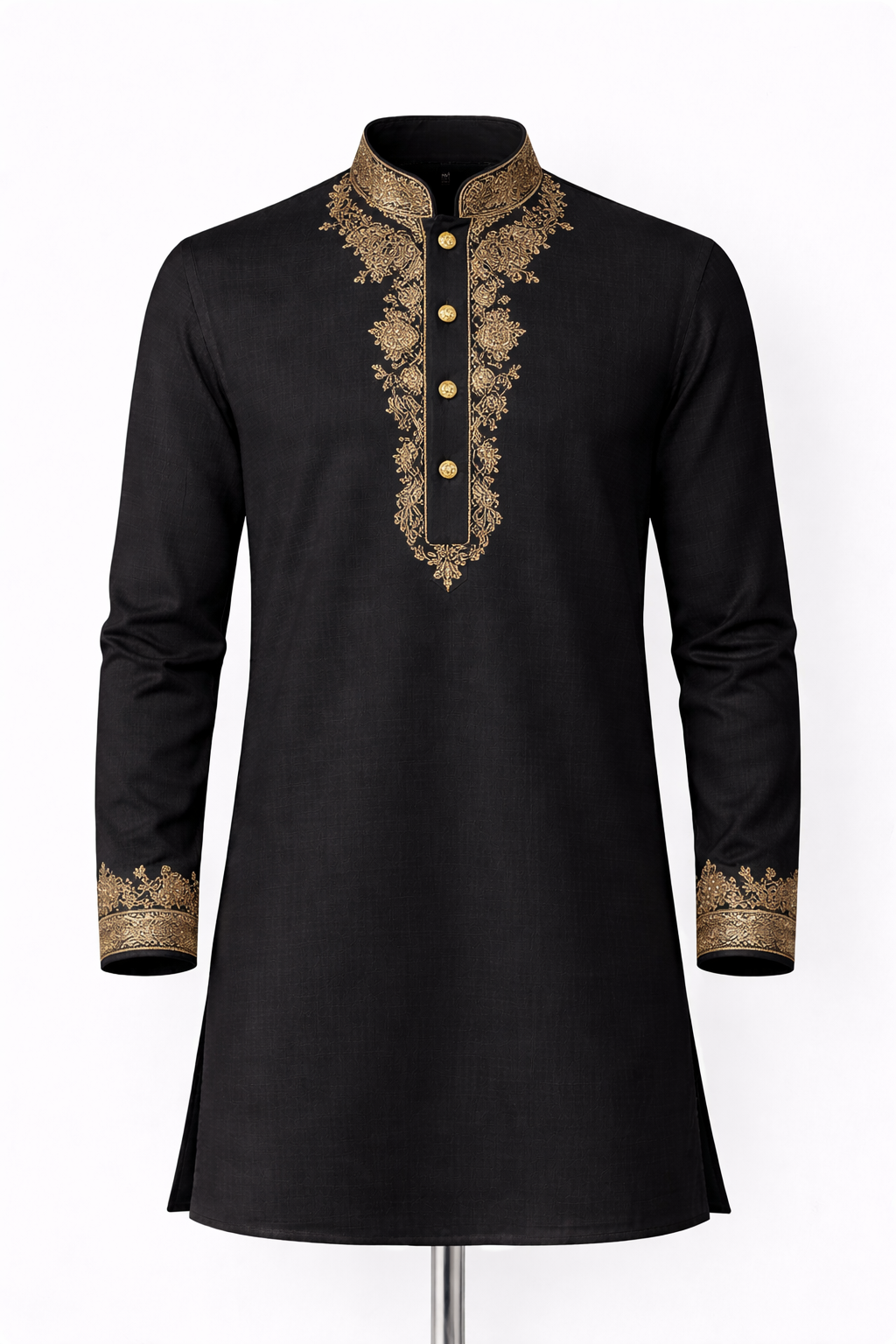 Black Embroidered Kurta