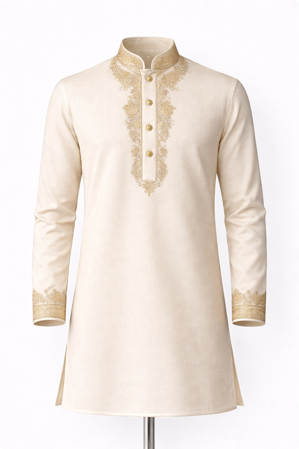 Cream Embroidered Kurta