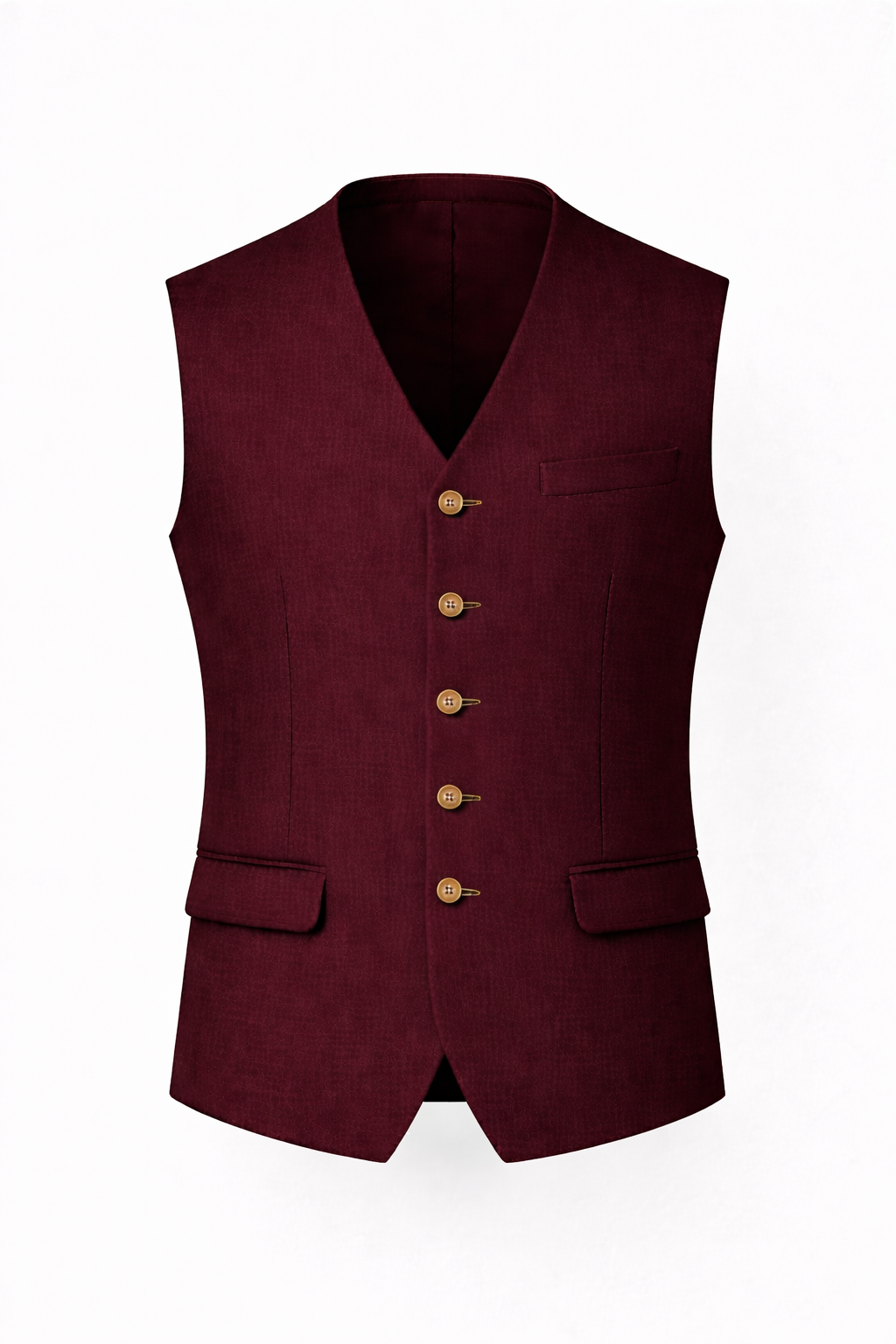 Men's Burgundy Waistcoat
