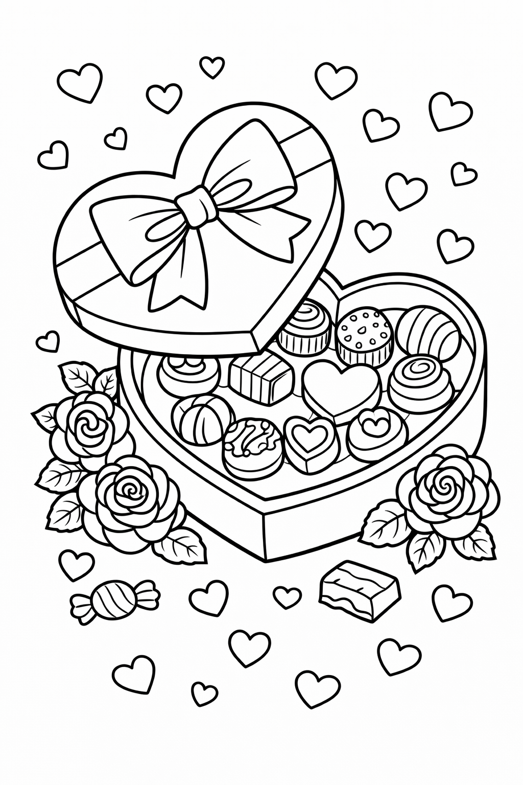 Valentijn Chocolade Kleurplaat