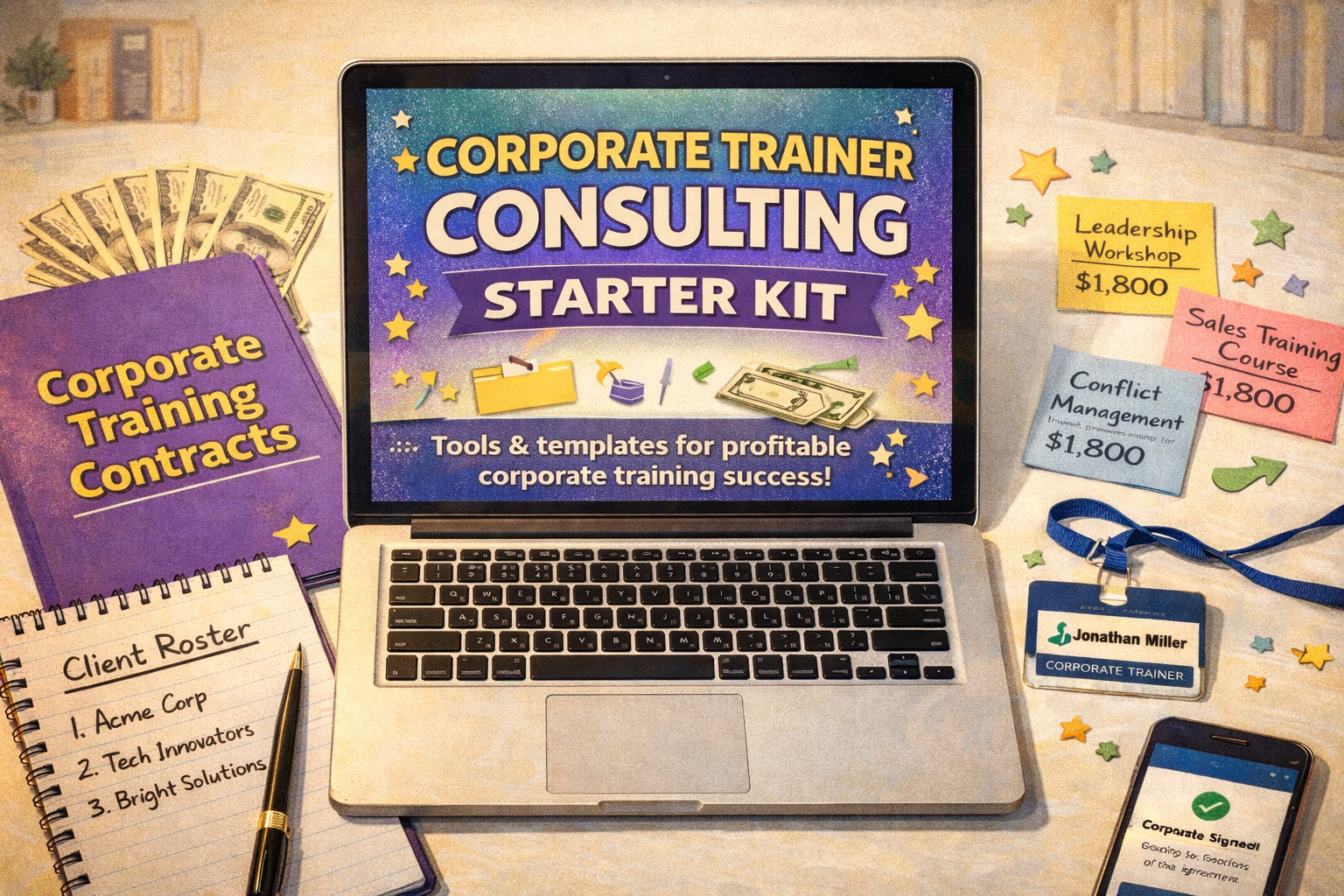Corporate Trainer Consulting Starter Kit for Teachers — Get Paid $500 to $5,000 Per Workshop Using Skills You Already Have | Instant Digital Download
