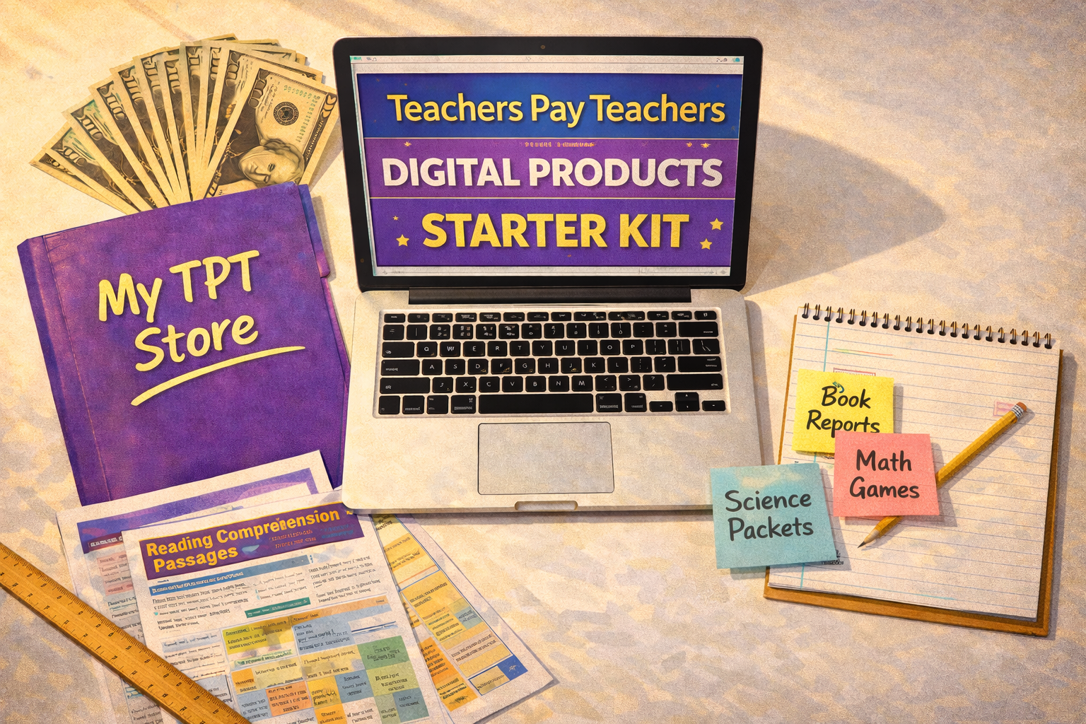 Teachers Pay Teachers Digital Products Starter Kit — Open Your Store, List Your First Resources, and Start Earning Passive Income This Summer | Instant Digital Download