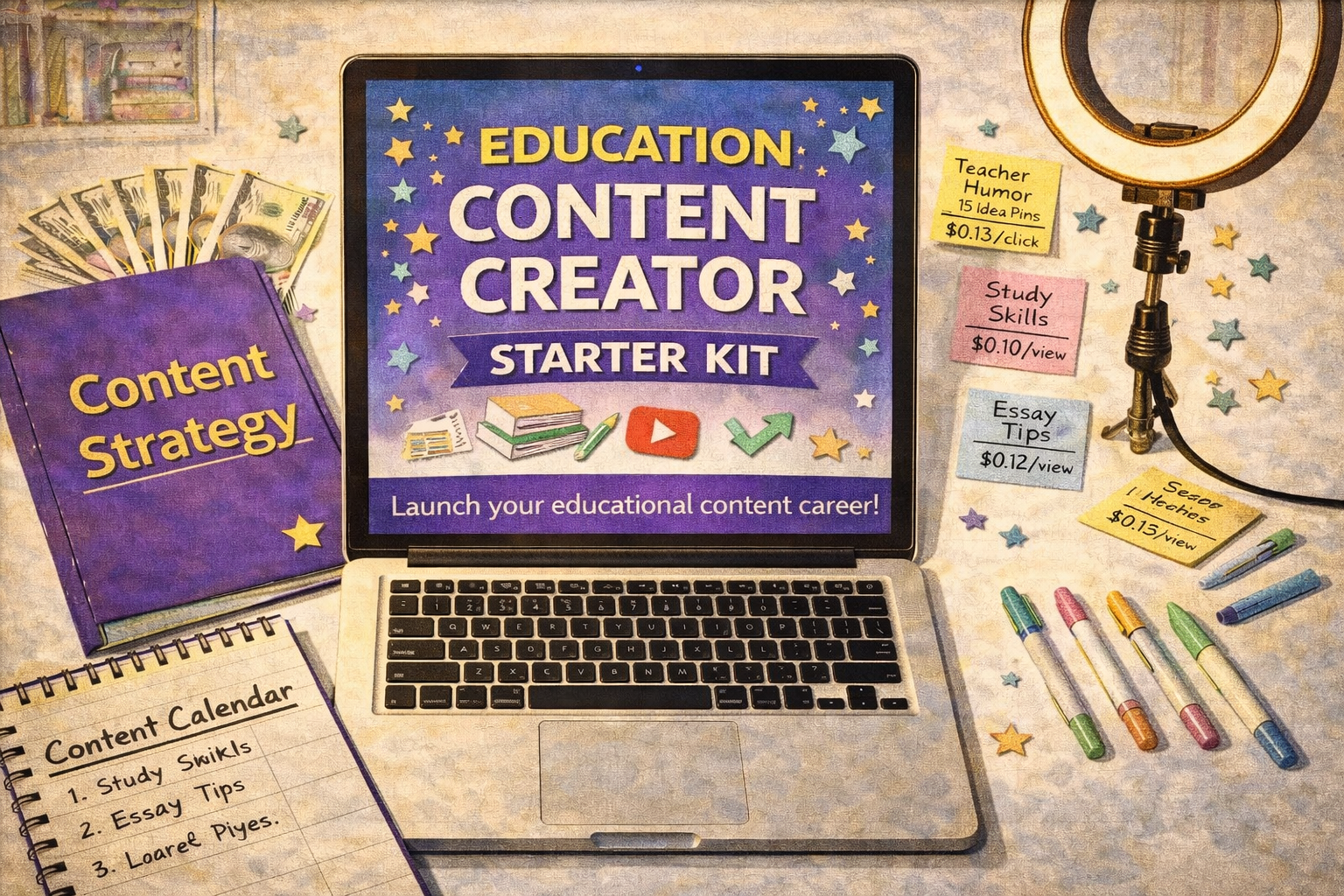 Education Content Creator Starter Kit — Turn Your Teaching Expertise Into Viral Content and Multiple Income Streams | Instant Digital Download