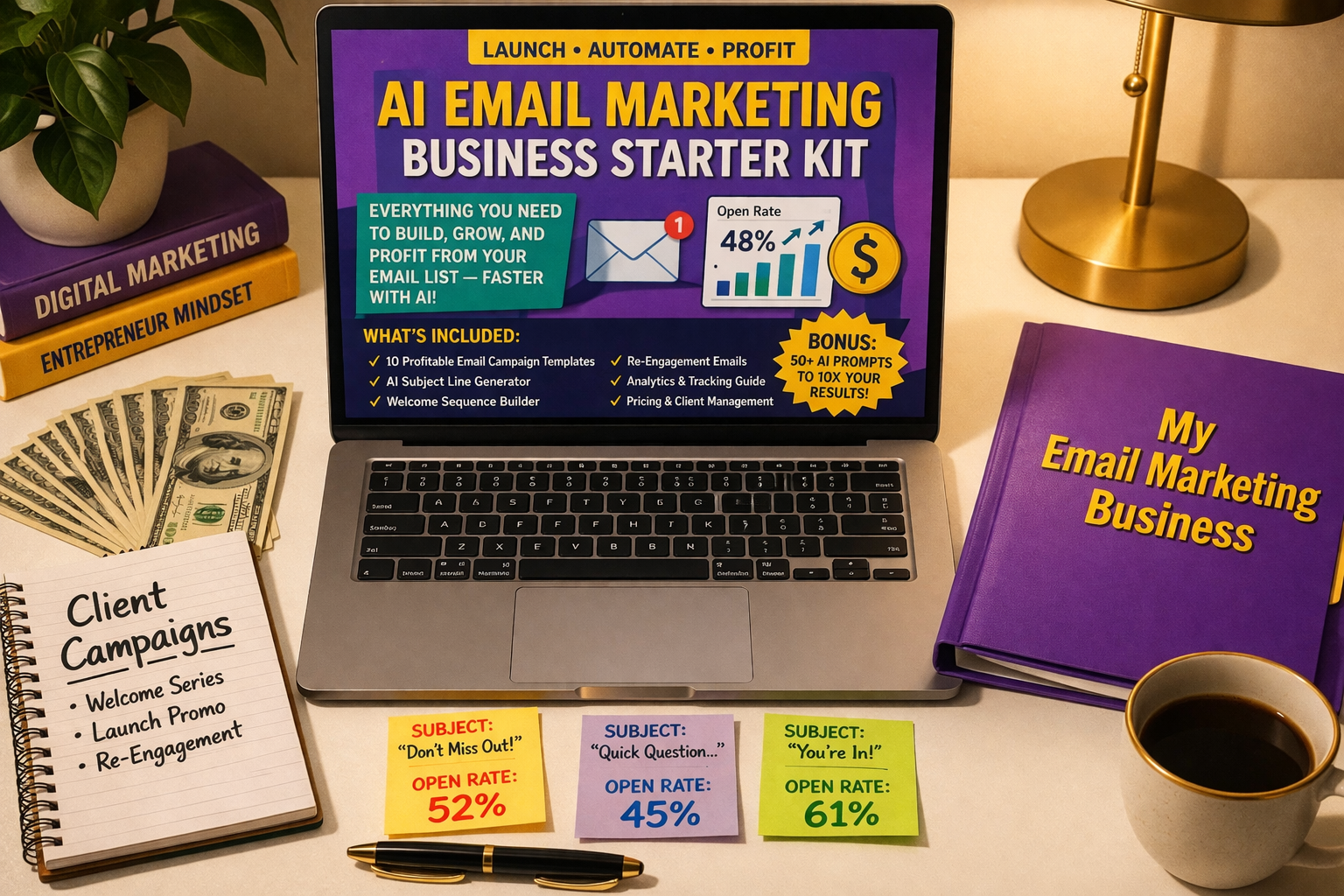 AI Email Marketing Business Starter Kit — Launch an Email Marketing Service Using AI Tools and Build Recurring Monthly Income From Small Business Clients | Instant Digital Download