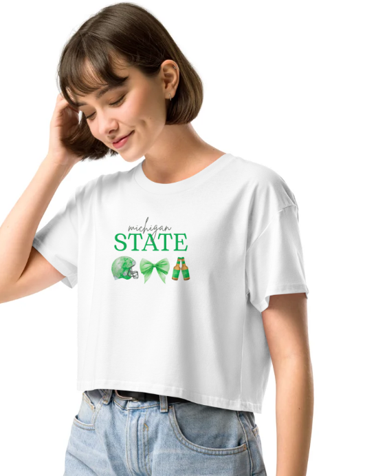 MSU Tailgate crop top t-shirt