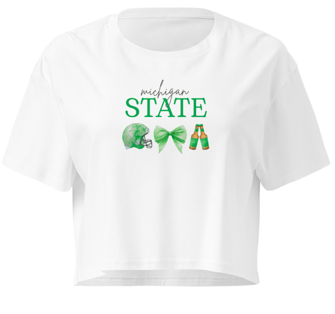MSU Tailgate crop top t-shirt