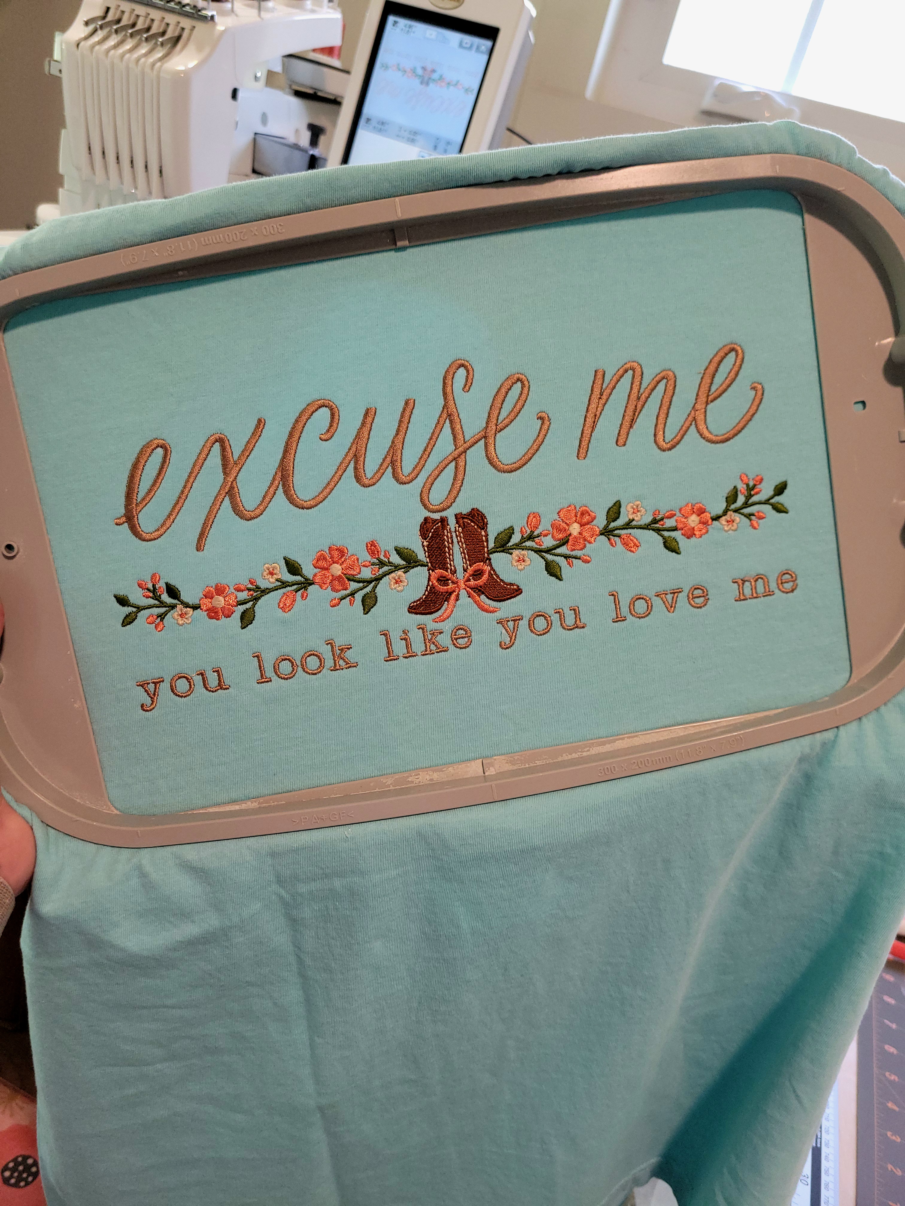 Embroidered Excuse Me You Look Like You Love Me Shirt