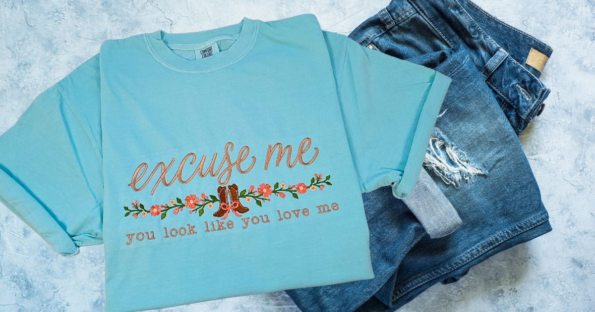 Embroidered Excuse Me You Look Like You Love Me Shirt