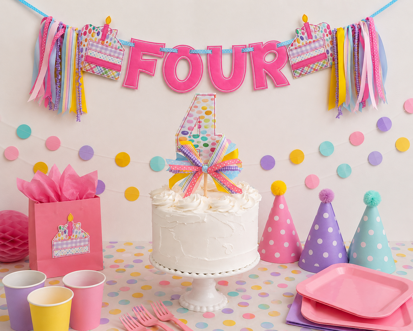 Custom Birthday Cake Banner & Cake Topper Set – Personalized for Any Age