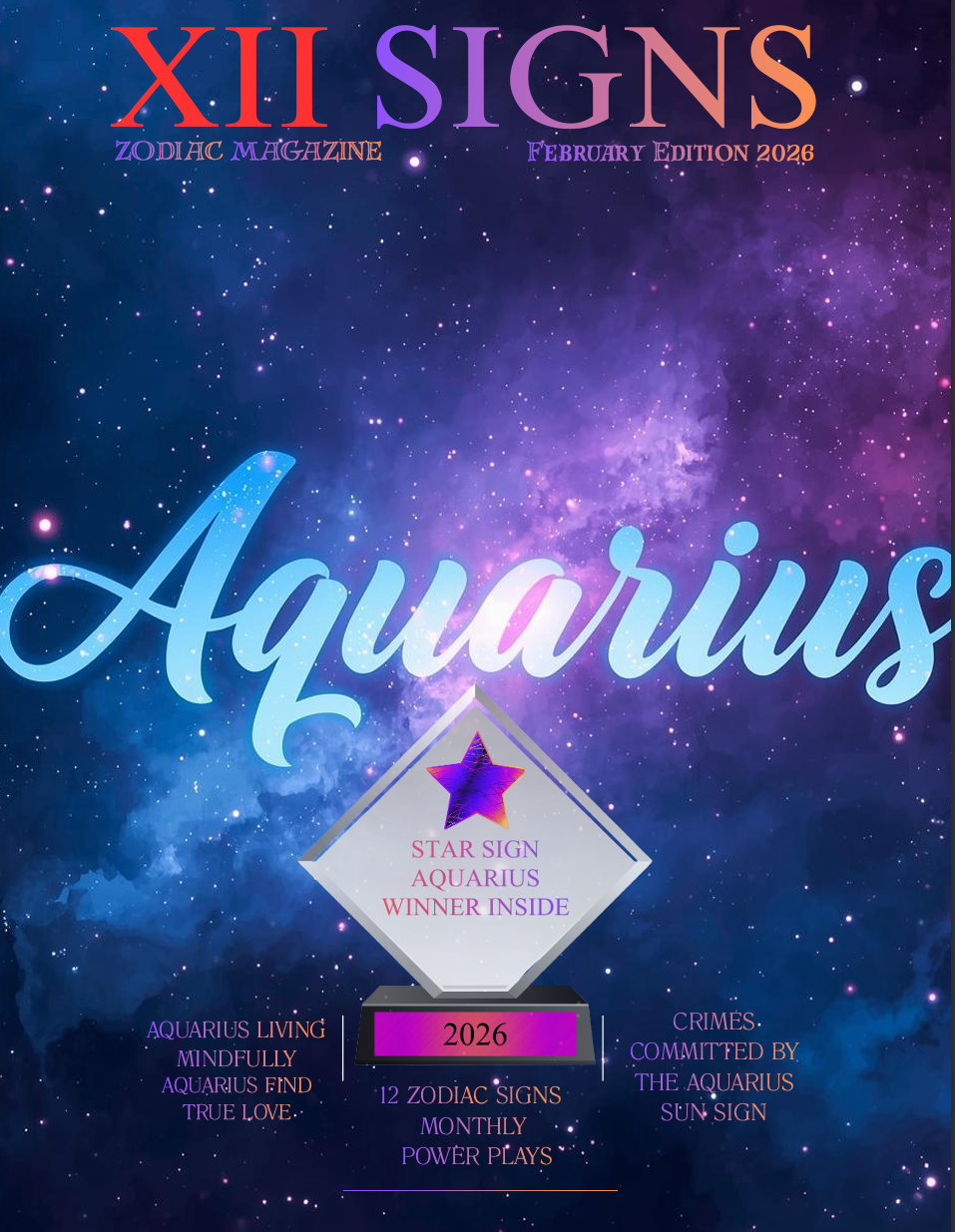 XII Signs Zodiac Magazine - Aquarius Edition