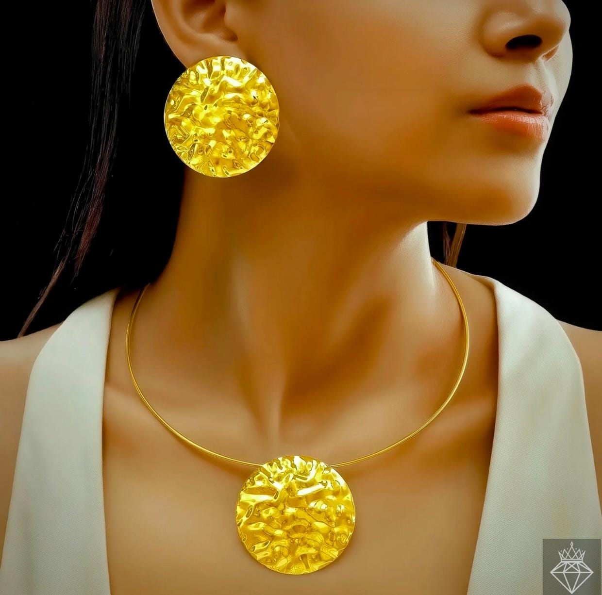 Disc Design Pendant Chain Gold Plated