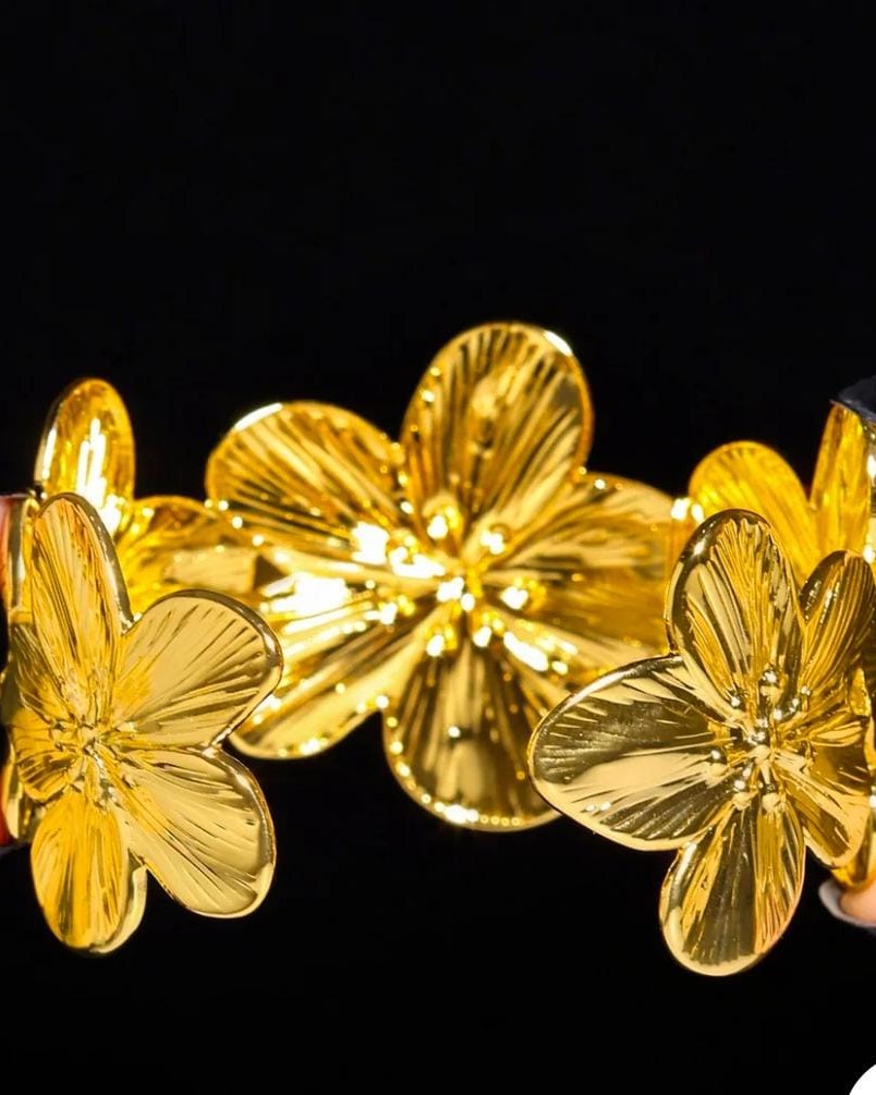Floral Gold Plated Bangle