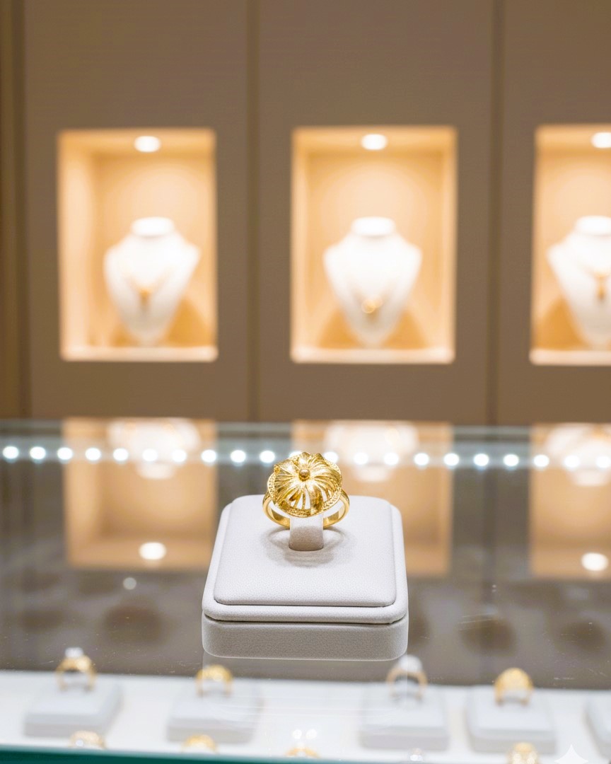 Floral Ring One Gram Gold Plated