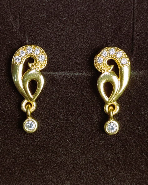 Mango Design with Hanging stone at Bottom Gold Plated