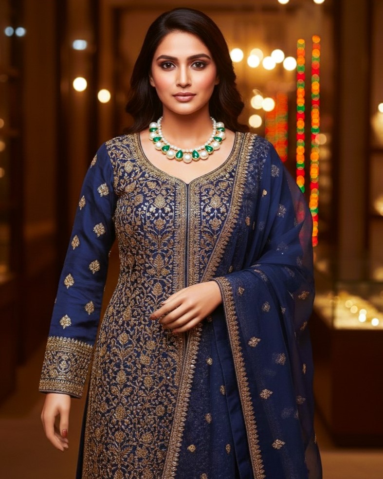 Pearl & Green Statement Necklace