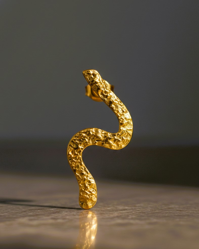 Snake Wave Statement Earrings