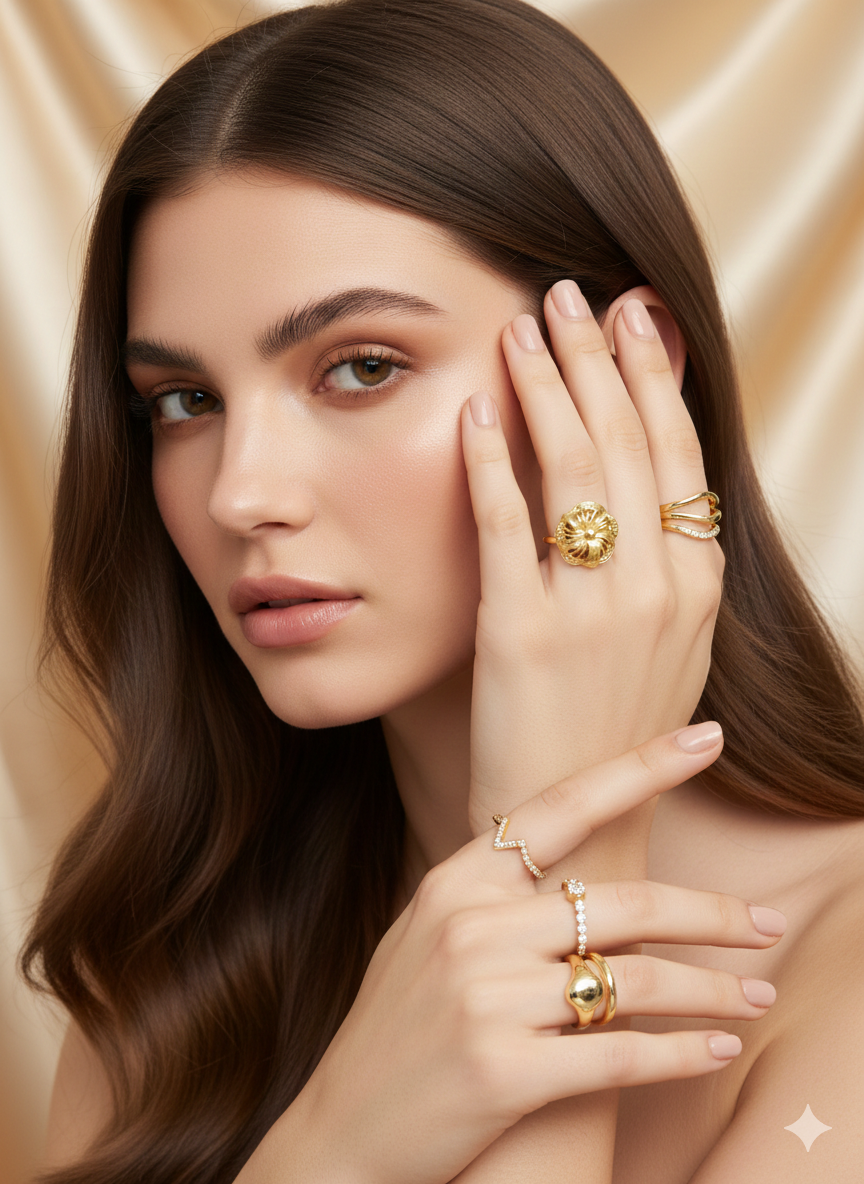 Floral Ring One Gram Gold Plated