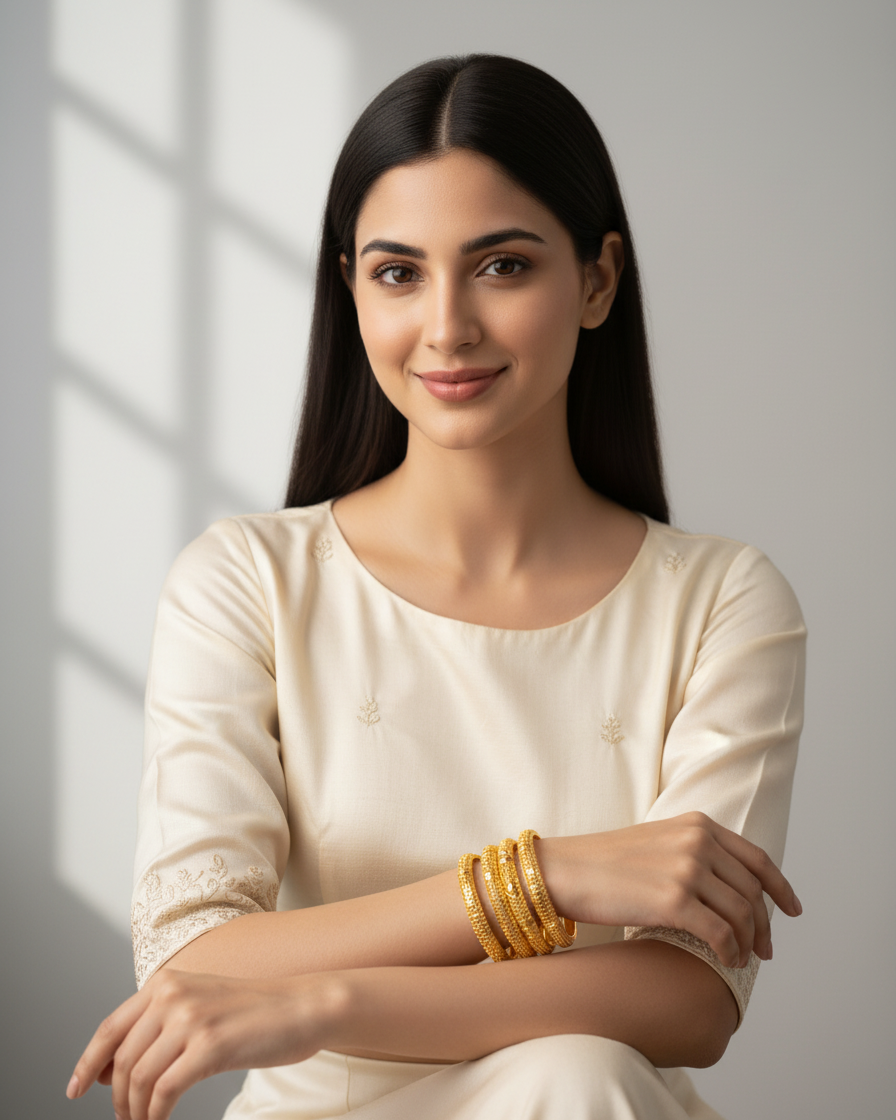 Jaali Design One Gram Gold Plated Designer Bangles Set of Four