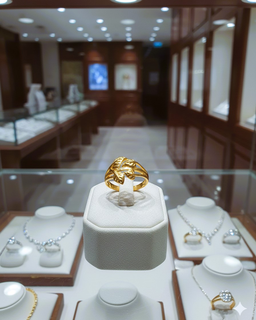 Leaf Design Ring Gold Plated 