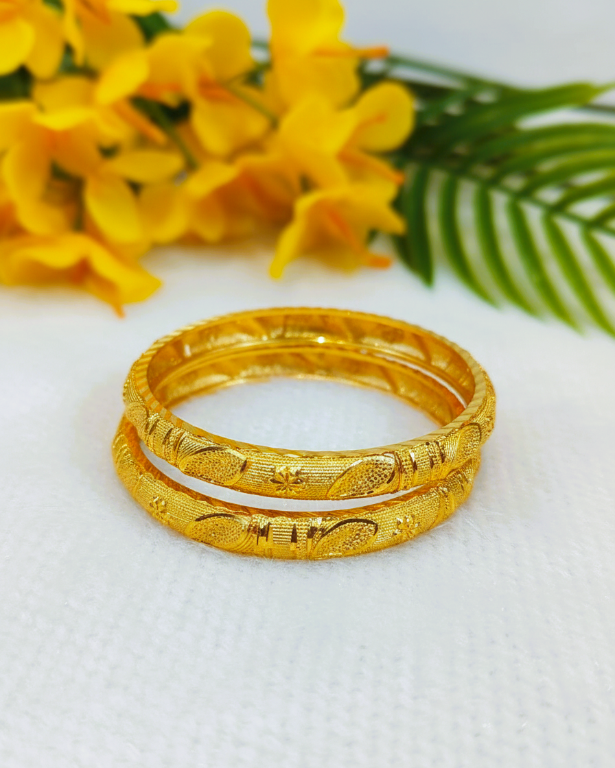 Dana Cut One Gram Gold Plated Bangle