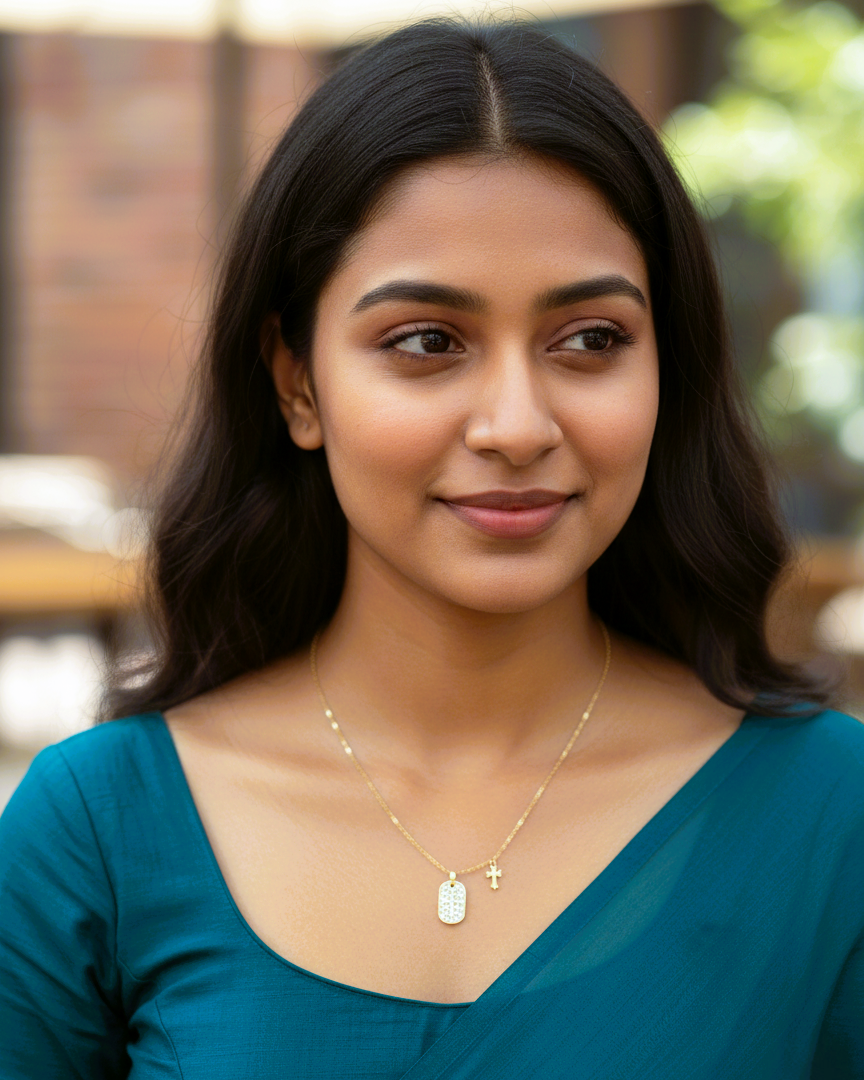 Cross Pendant Small Chain Gold Plated