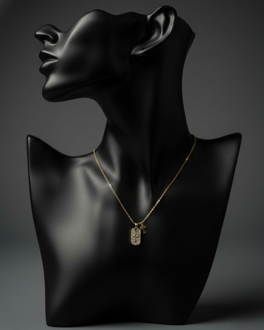 Cross Pendant Small Chain Gold Plated