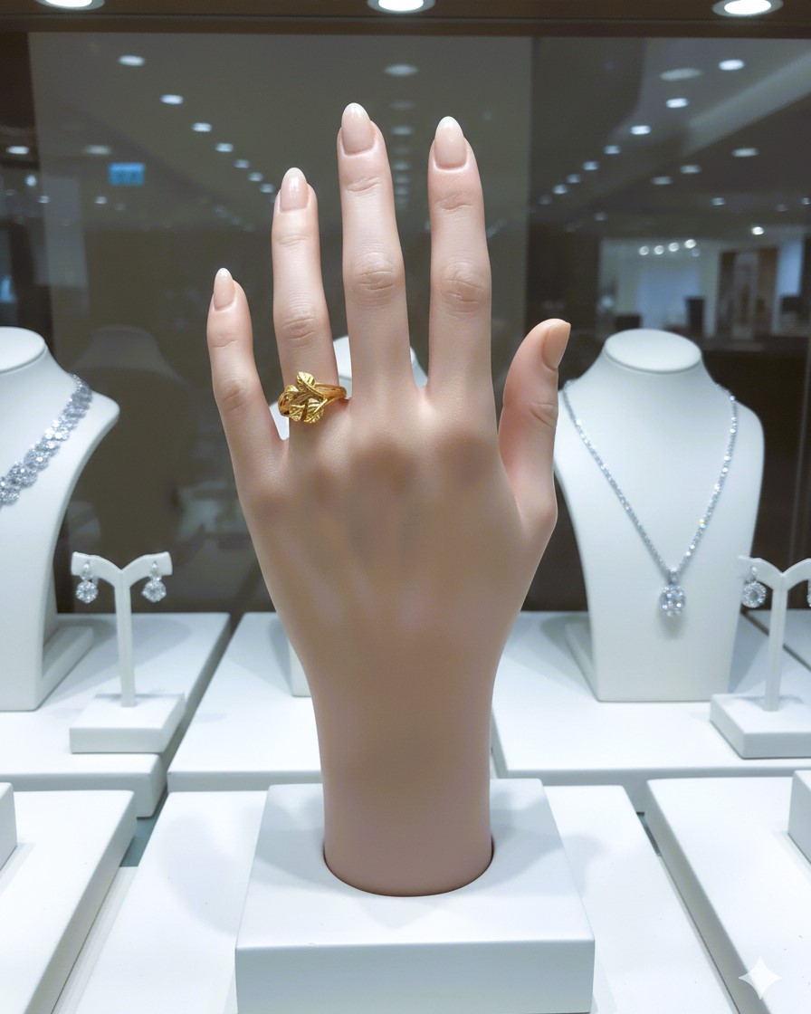 Leaf Design Ring Gold Plated 