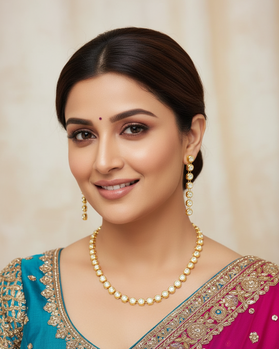 White Stone Necklace Set