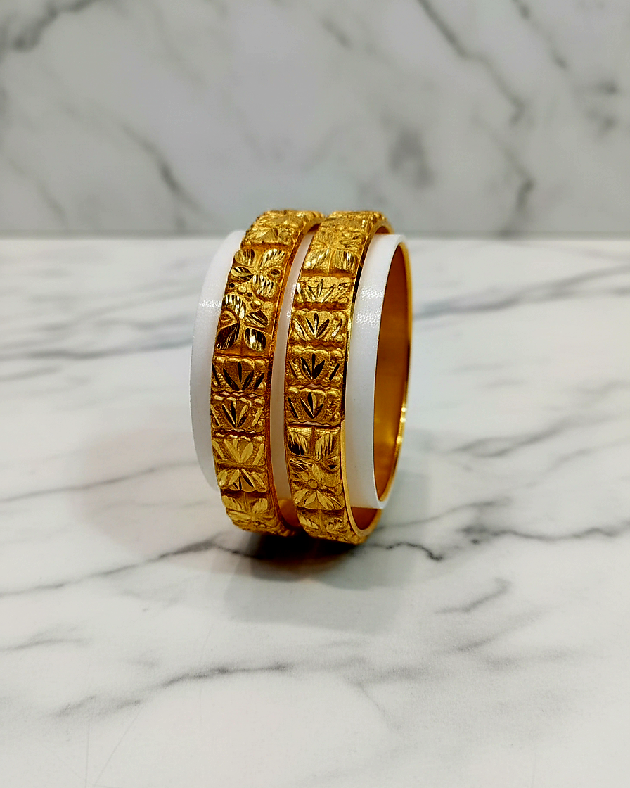 Cut Design Bangles in One Gram Gold Quality