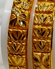 Cut Design Bangles in One Gram Gold Quality