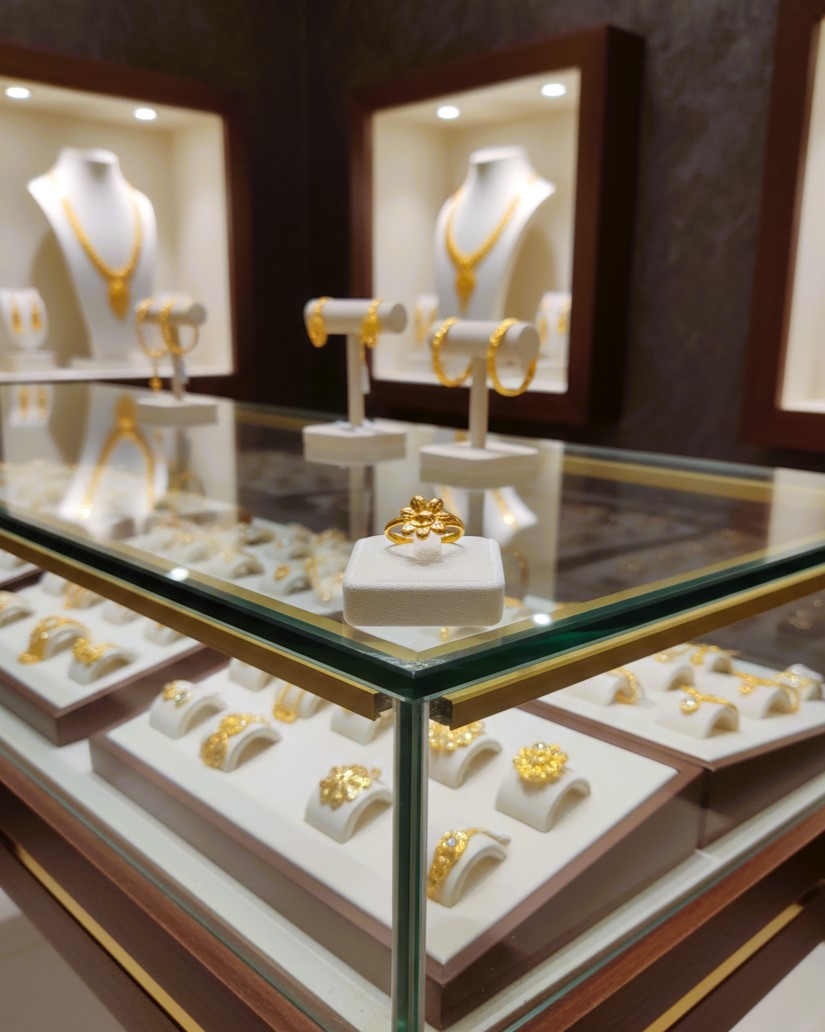 Flower Statement Ring Gold  Plated