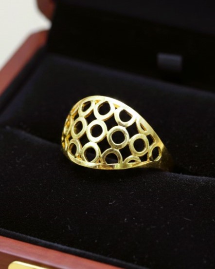 Jaali Style Ring One Gram Gold Plated