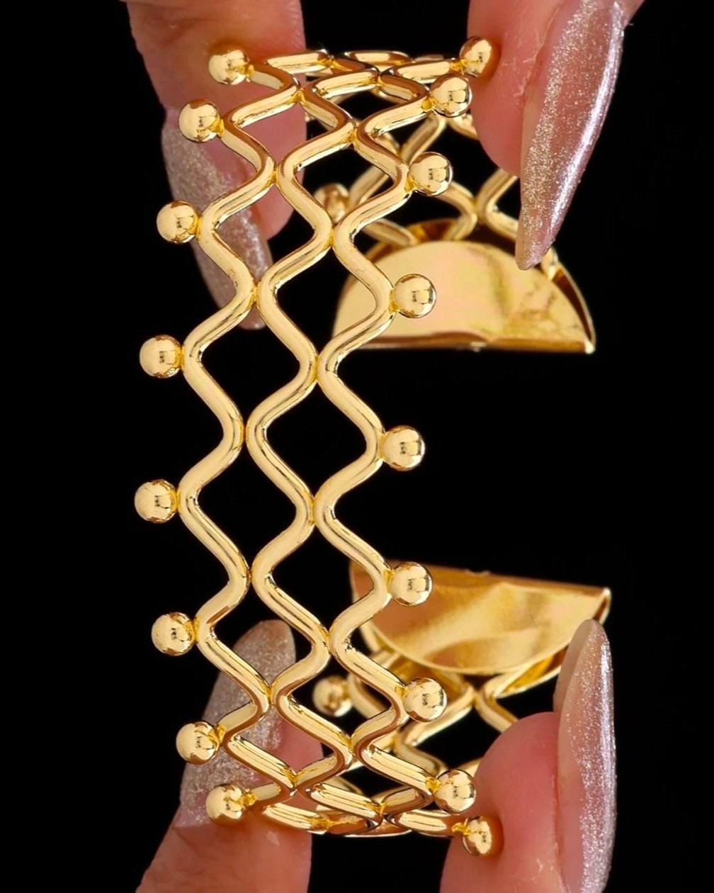 Grill Design Bangle Gold Plated