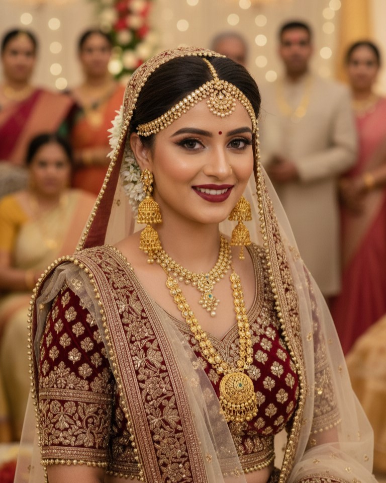 Triple Layer Gold Plated Jhumka Earrings