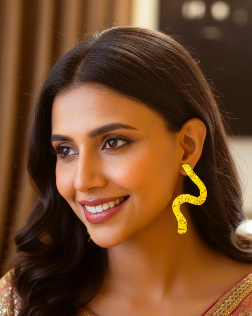 Snake Wave Statement Earrings