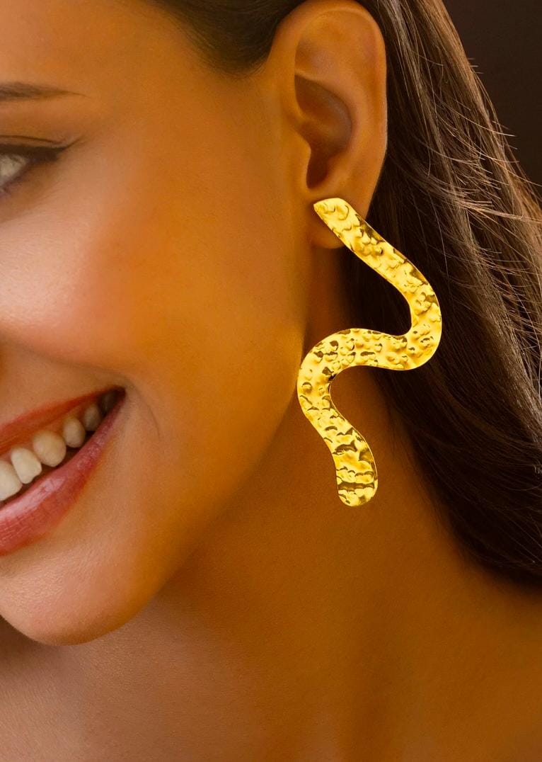 Snake Wave Statement Earrings