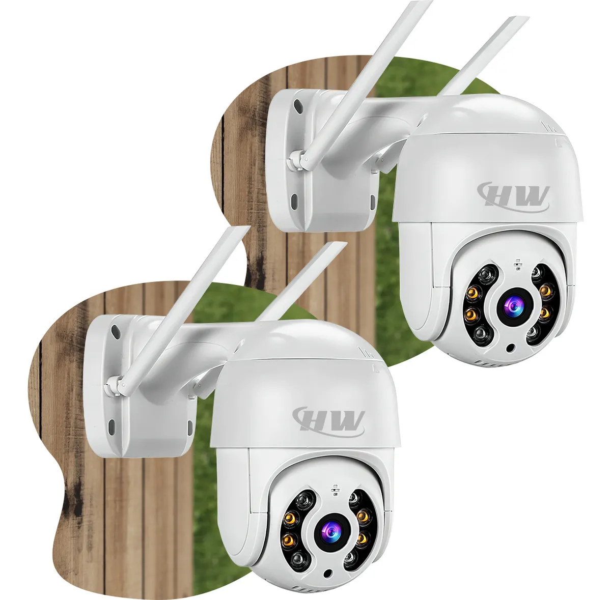 Kit 2 Câmeras de Segurança Ip Icsee Prova D'água Infravermelho Externa Wi-Fi HW