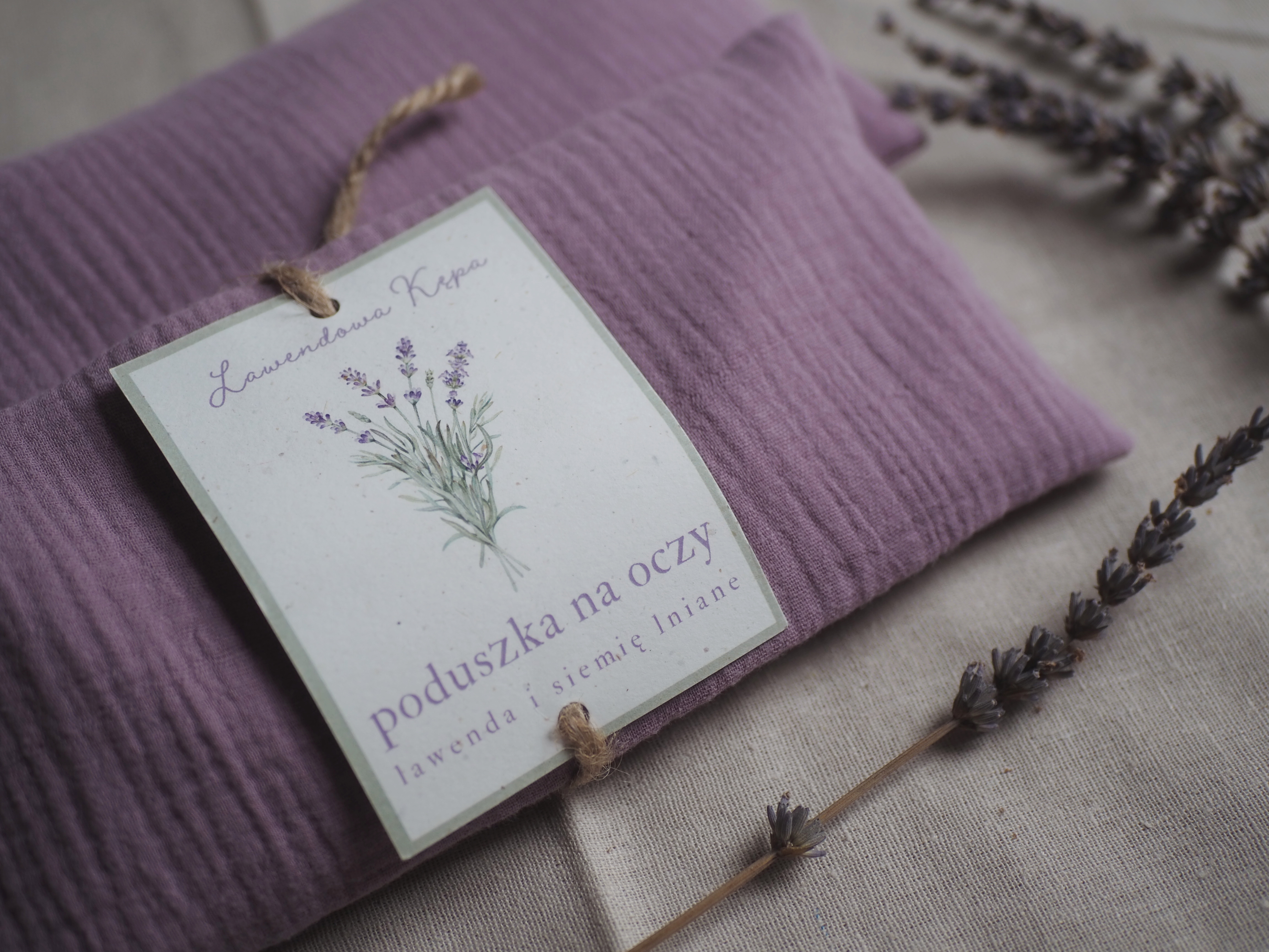 Poduszka na oczy z lawendą i siemieniem lnianym (wrzosowa)