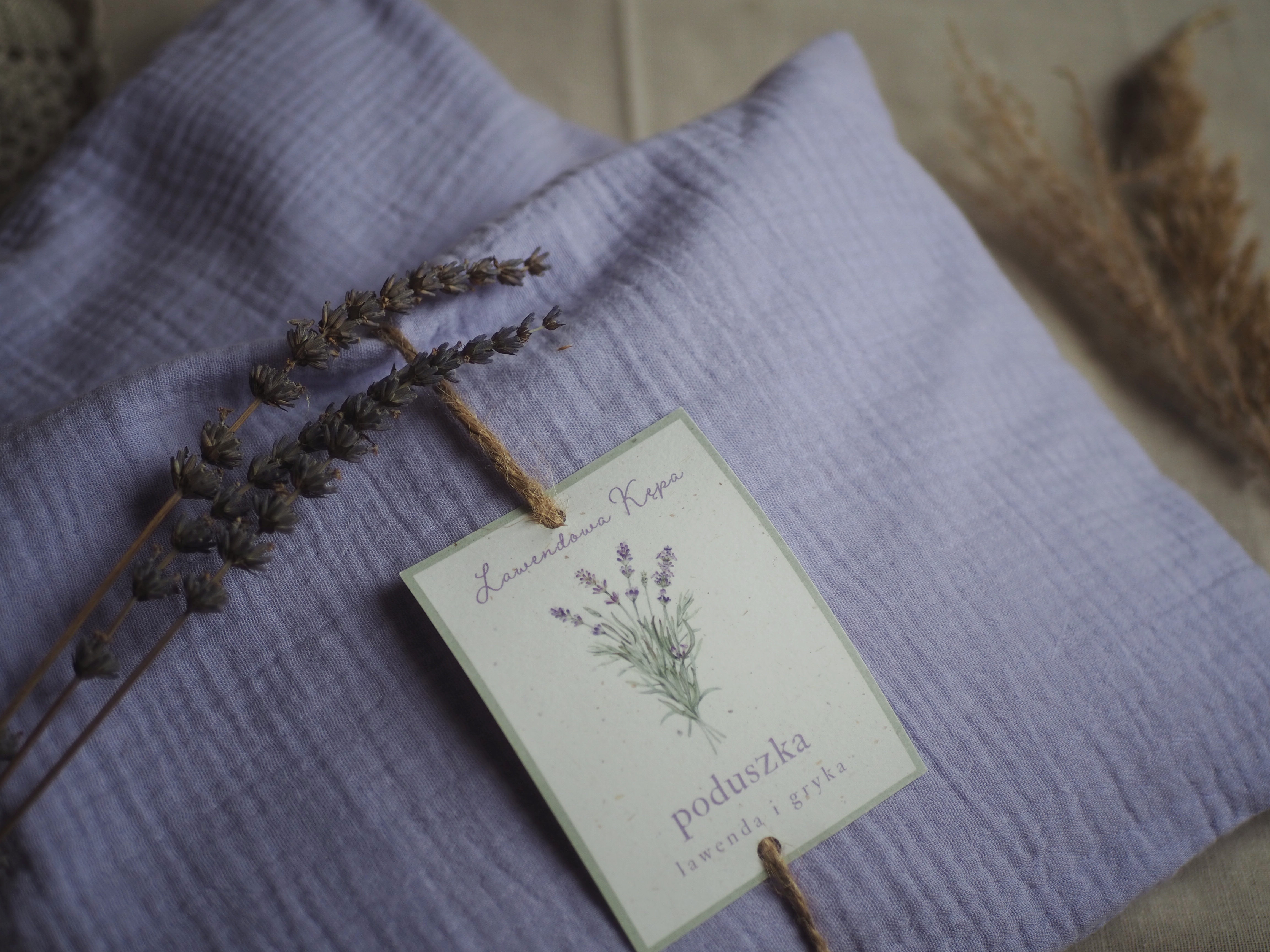 Poduszka pod głowę z lawendą i gryką (fioletowa)