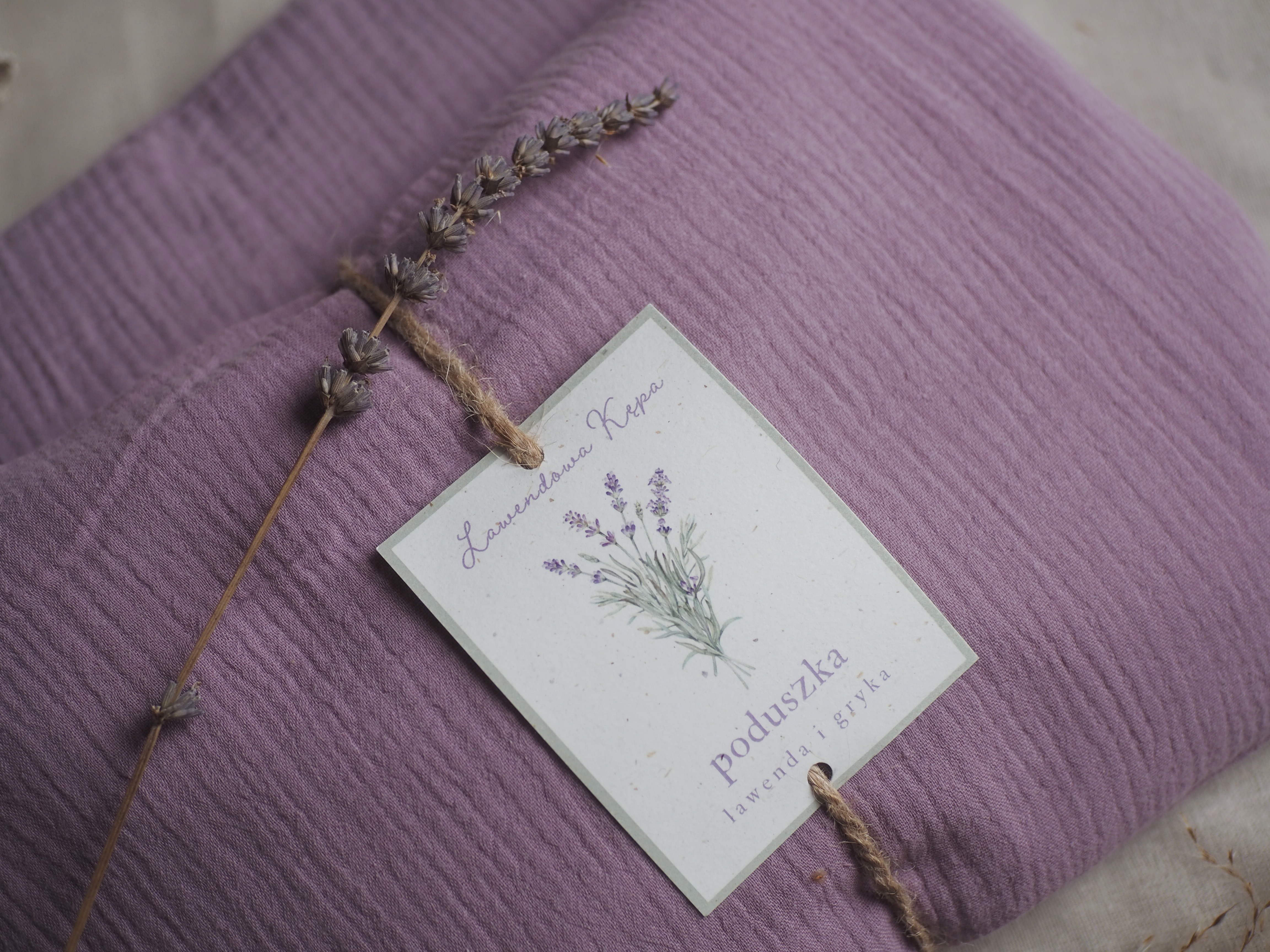 Poduszka pod głowę z lawendą i gryką (wrzosowa)