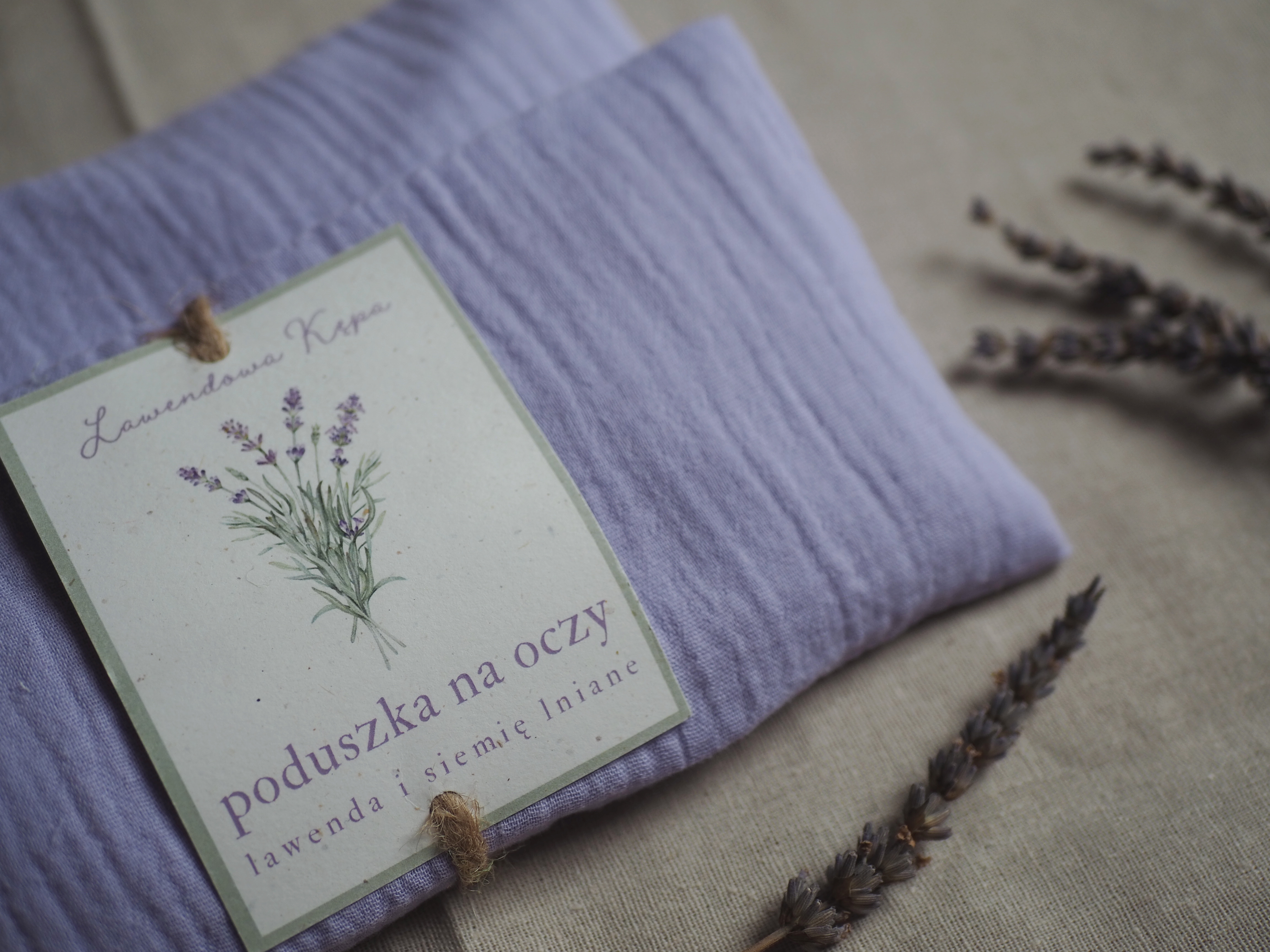 Poduszka na oczy z lawendą i siemieniem lnianym (fioletowa)