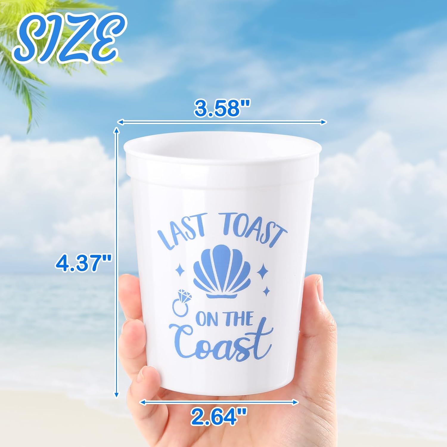 Last Toast On The Coasts 12PCS Costal Stadium Cups