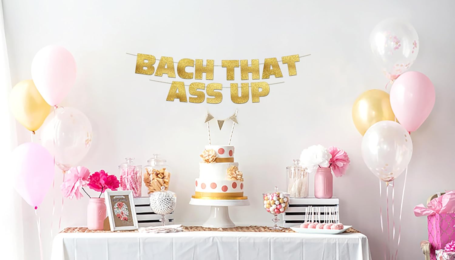 Bachelorette Gold Glitter Banner