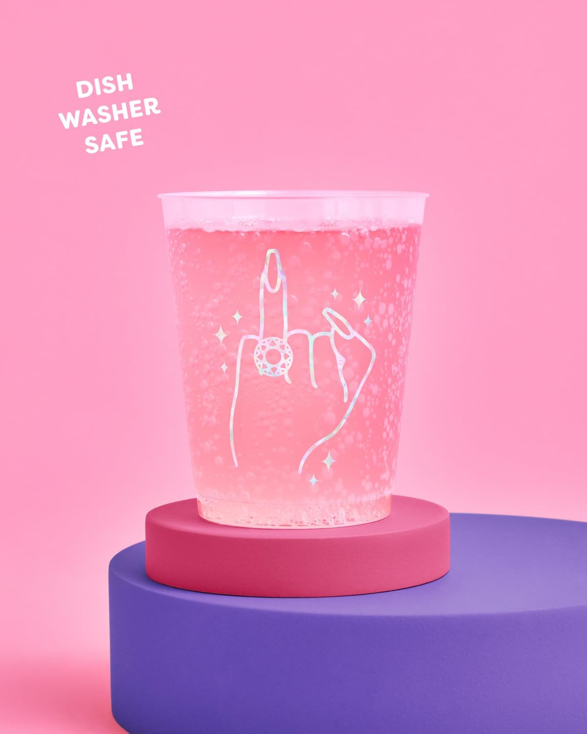 Bachelorette Party Ring Finger Reusable Cups - 16 Frost Flex Cups