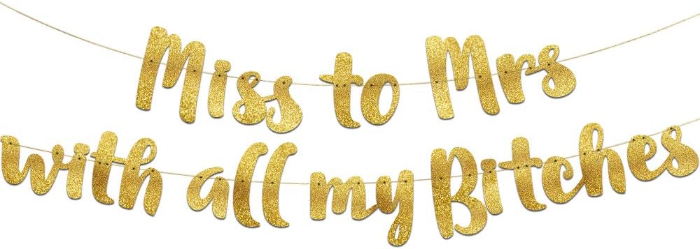 Classy & Sassy Bachelorette Gold Glitter Banner
